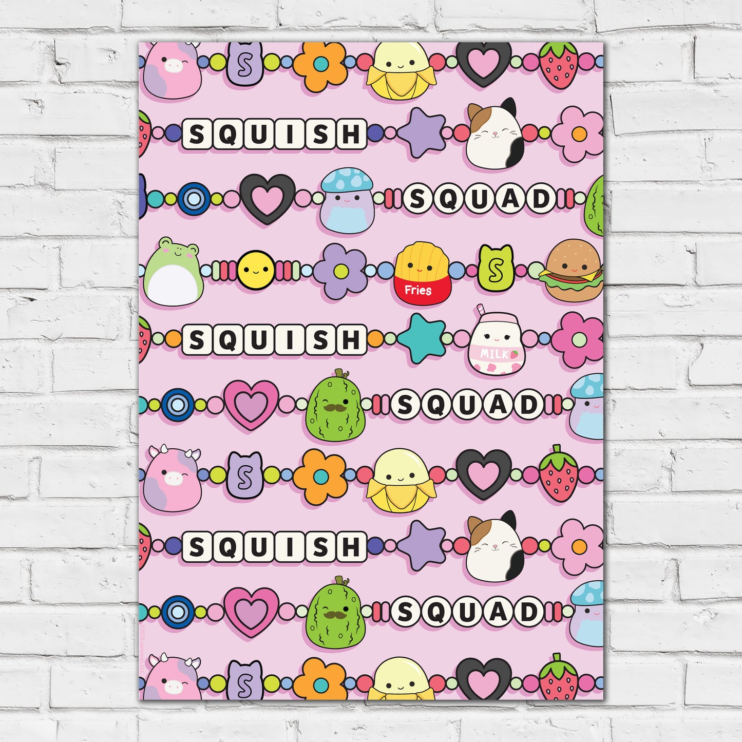 Squishmallows Print - Squish Squad Friendship Bracelets Poster Wall Art