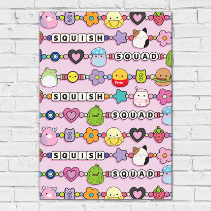 Squishmallows Print - Squish Squad Friendship Bracelets Poster Wall Art