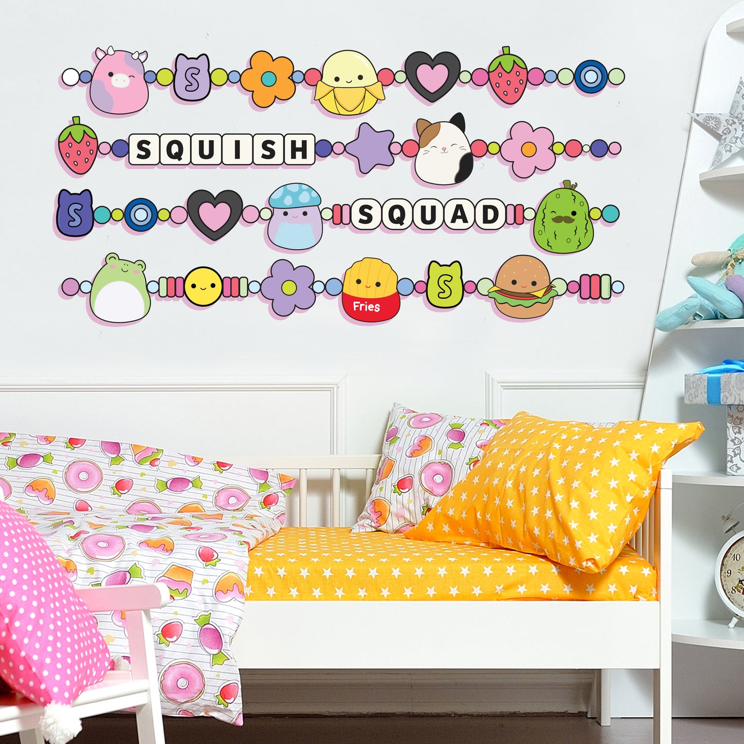 Squishmallows Wall Sticker - Squish Squad Friendship Bracelets Decal Wall Art