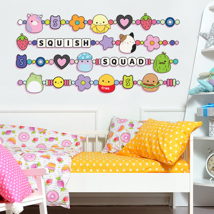 Squishmallows Wall Sticker - Squish Squad Friendship Bracelets Decal Wall Art