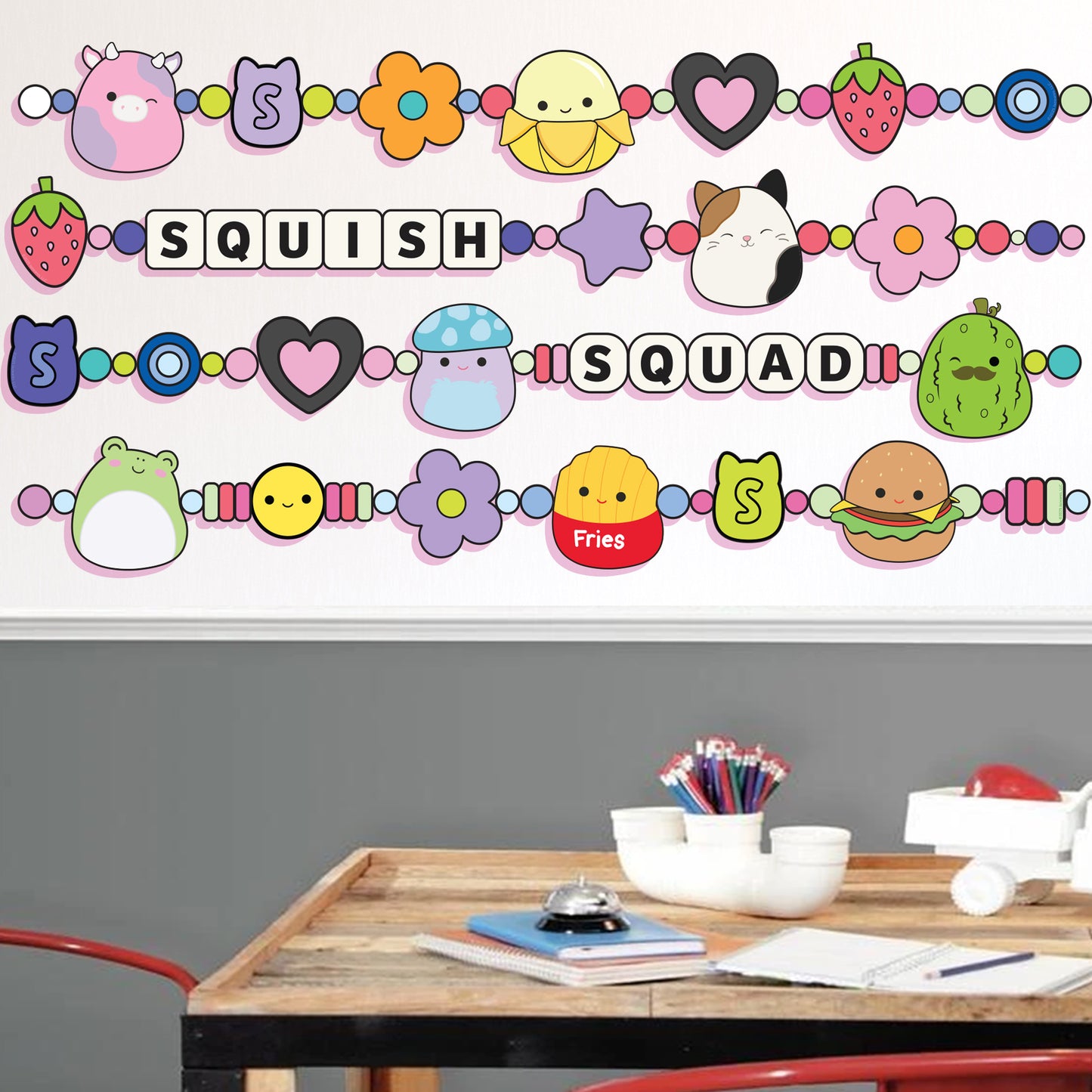 Squishmallows Wall Sticker - Squish Squad Friendship Bracelets Decal Wall Art