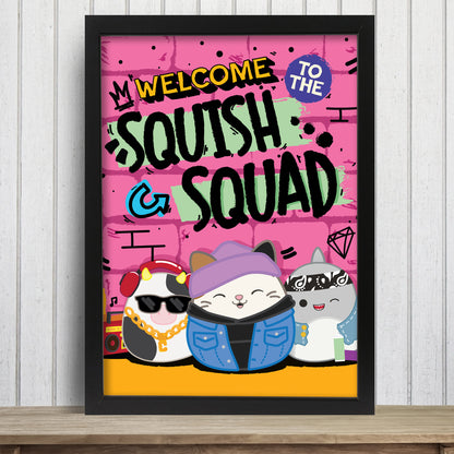 Squishmallows Print - Welcome To The Squish Squad Graffiti Poster Wall Art