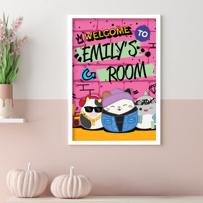 Squishmallows Print - Welcome To Personalised Graffiti Poster Wall Art