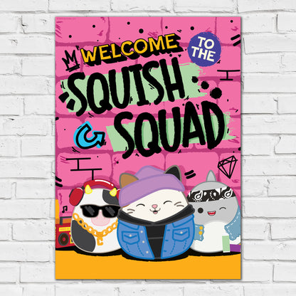 Squishmallows Print - Welcome To The Squish Squad Graffiti Poster Wall Art