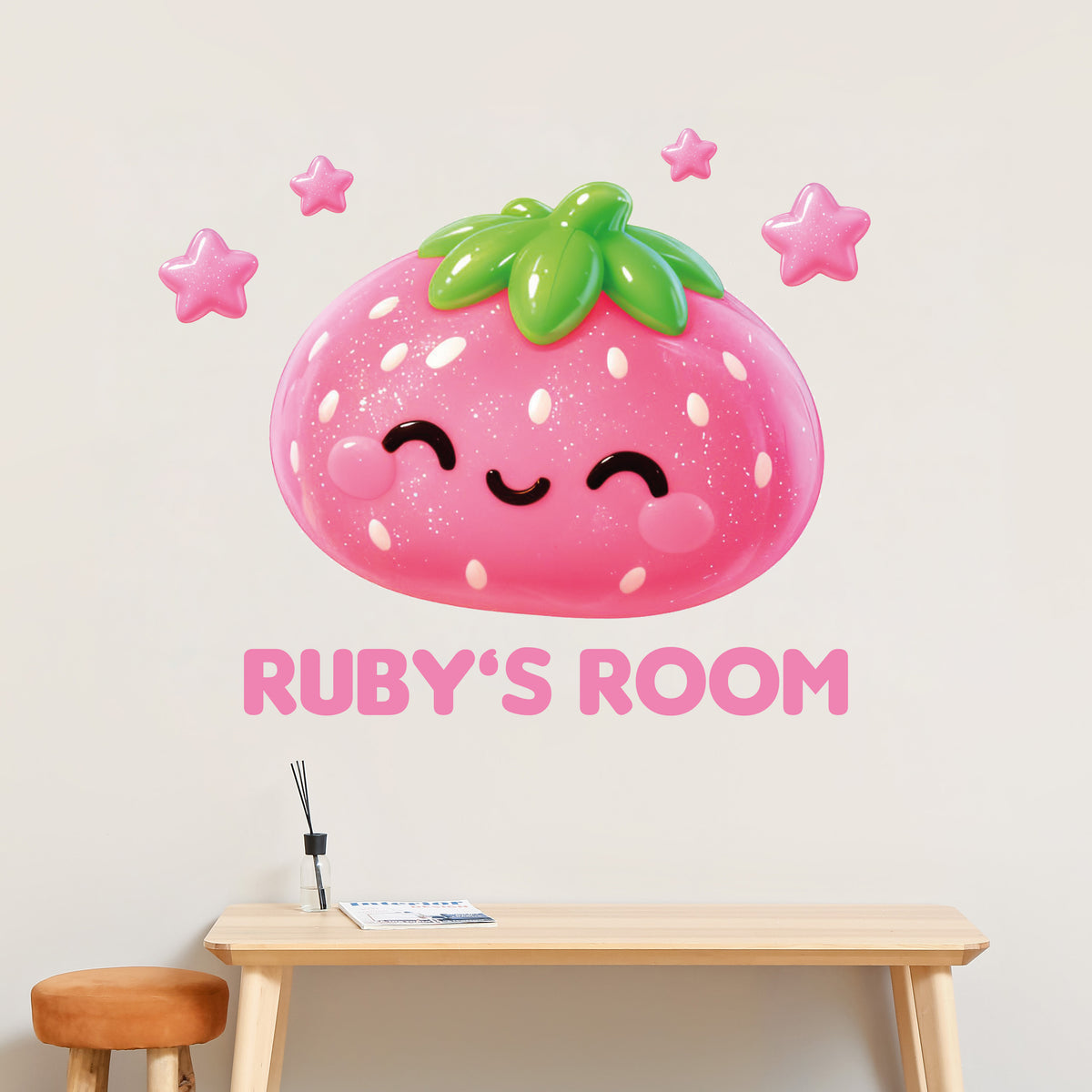 Personalised Squishy Dumpling Wall Sticker with Name – Cute Kawaii Kids Bedroom Wall Decal