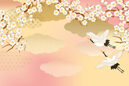 Stalks And Florals Full Wall Mural