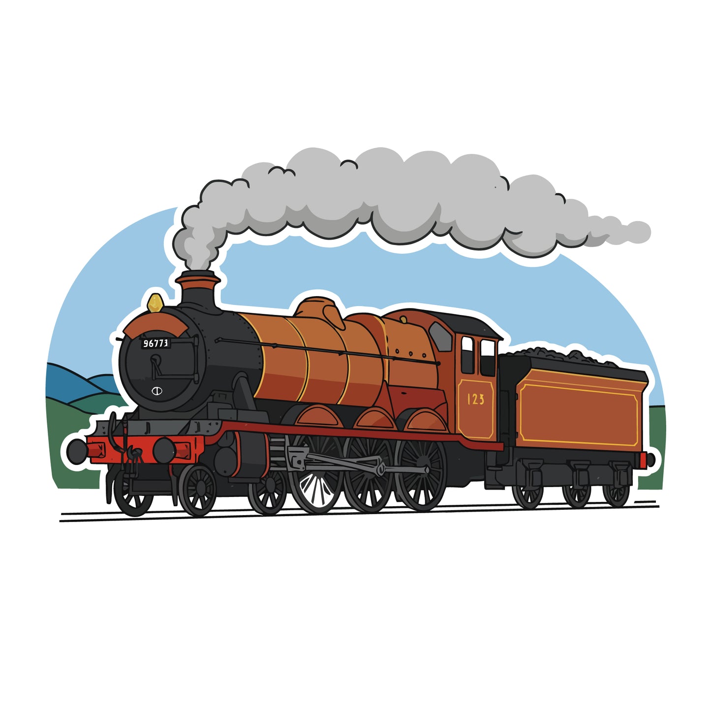 Train Wall Sticker - Steam Train Decal Wall Art