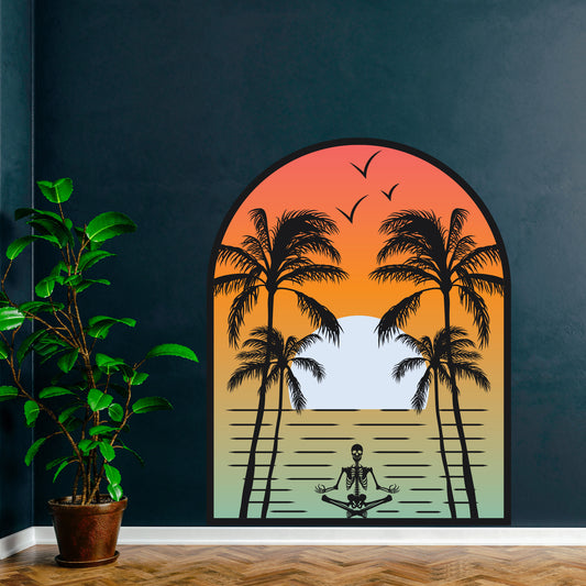 Bedroom Wall Sticker - Sun Rise Skellington Boho Decal Wall Art