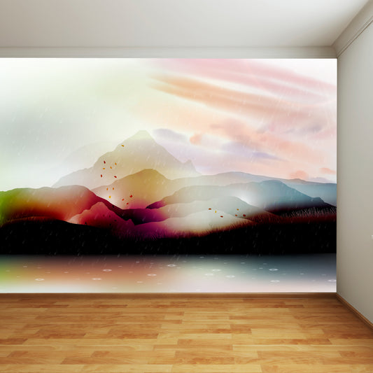 Sunset During The Drizzle Full Wall Mural