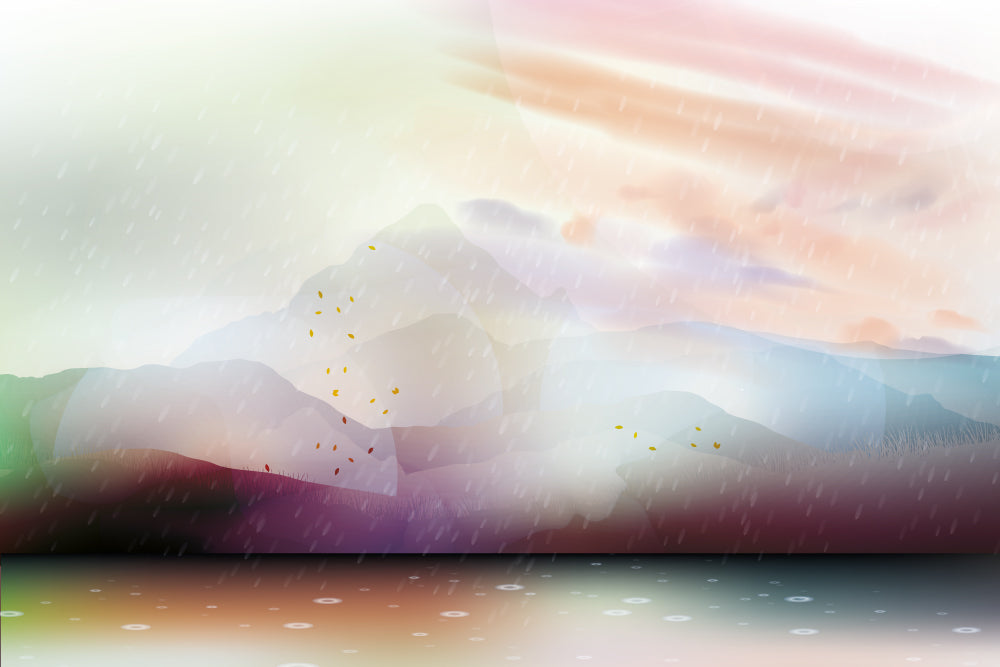 Sunset During The Drizzle Full Wall Mural