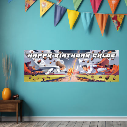 Superhero Birthday – Super Shockwave Personalised Banner Wall Sticker