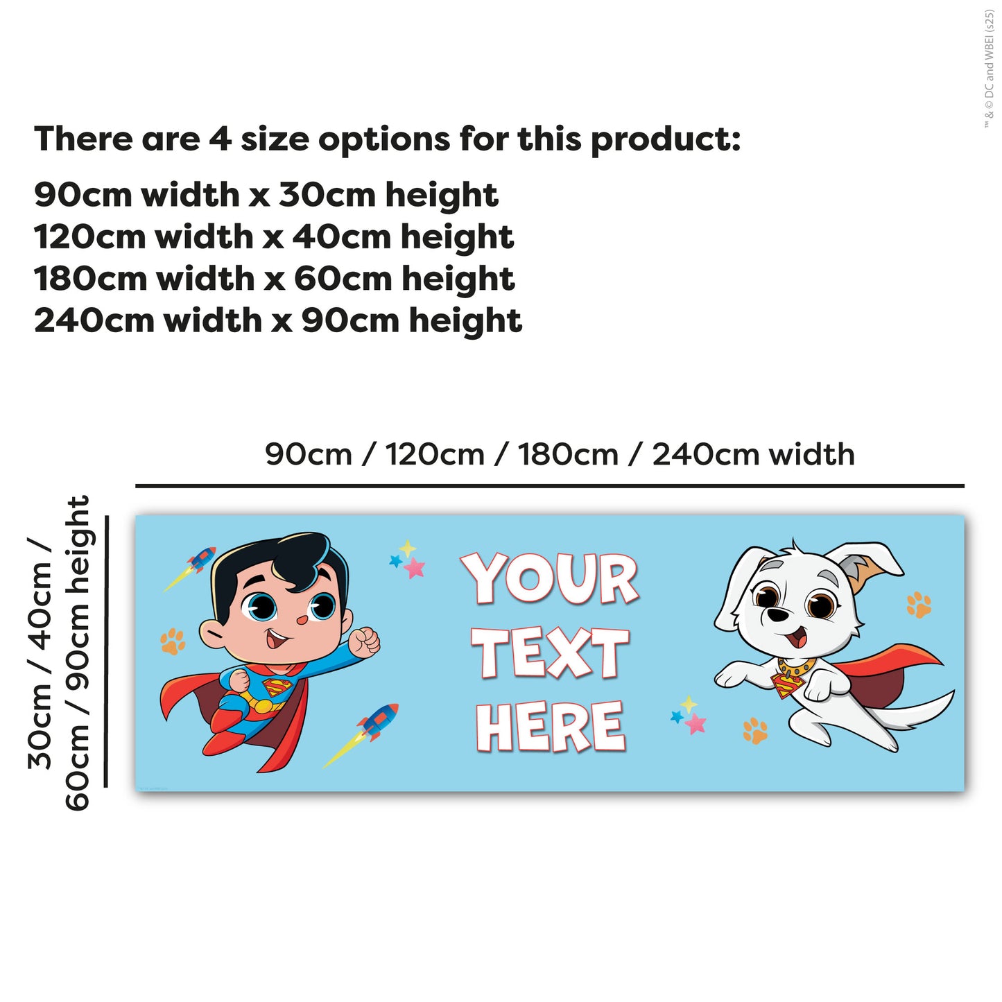 Superman Birthday - Superman And Krypto Personalised Name Banner Wall Sticker