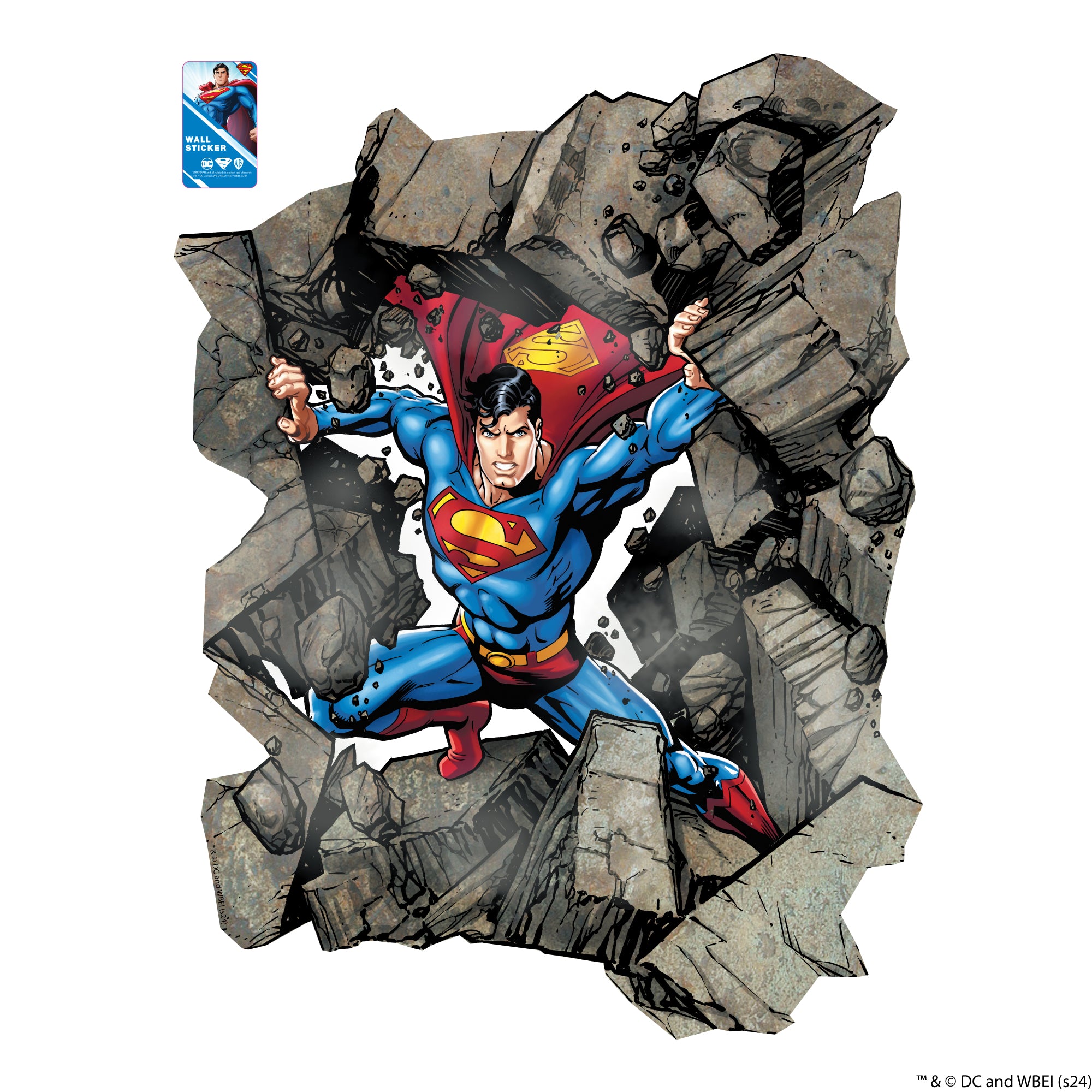 Superman Wall Sticker - Rubble Break Wall Decal DC Superhero Art – www ...