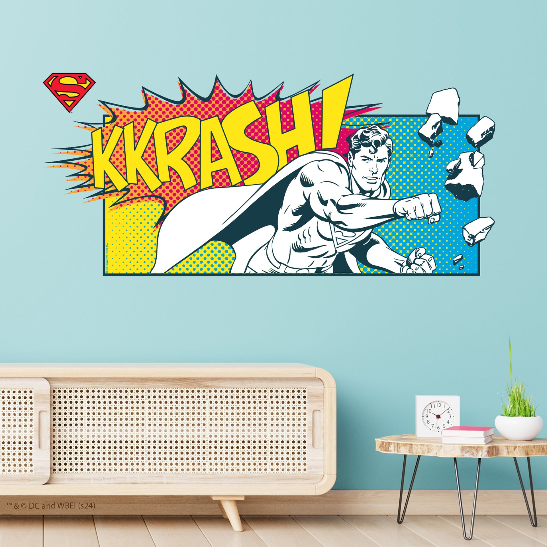 Sticker Superman Logo DC Comics - Autocollant Vinyle 10x10 Cm Blanc Mat, Imperméable Et Repositionnable