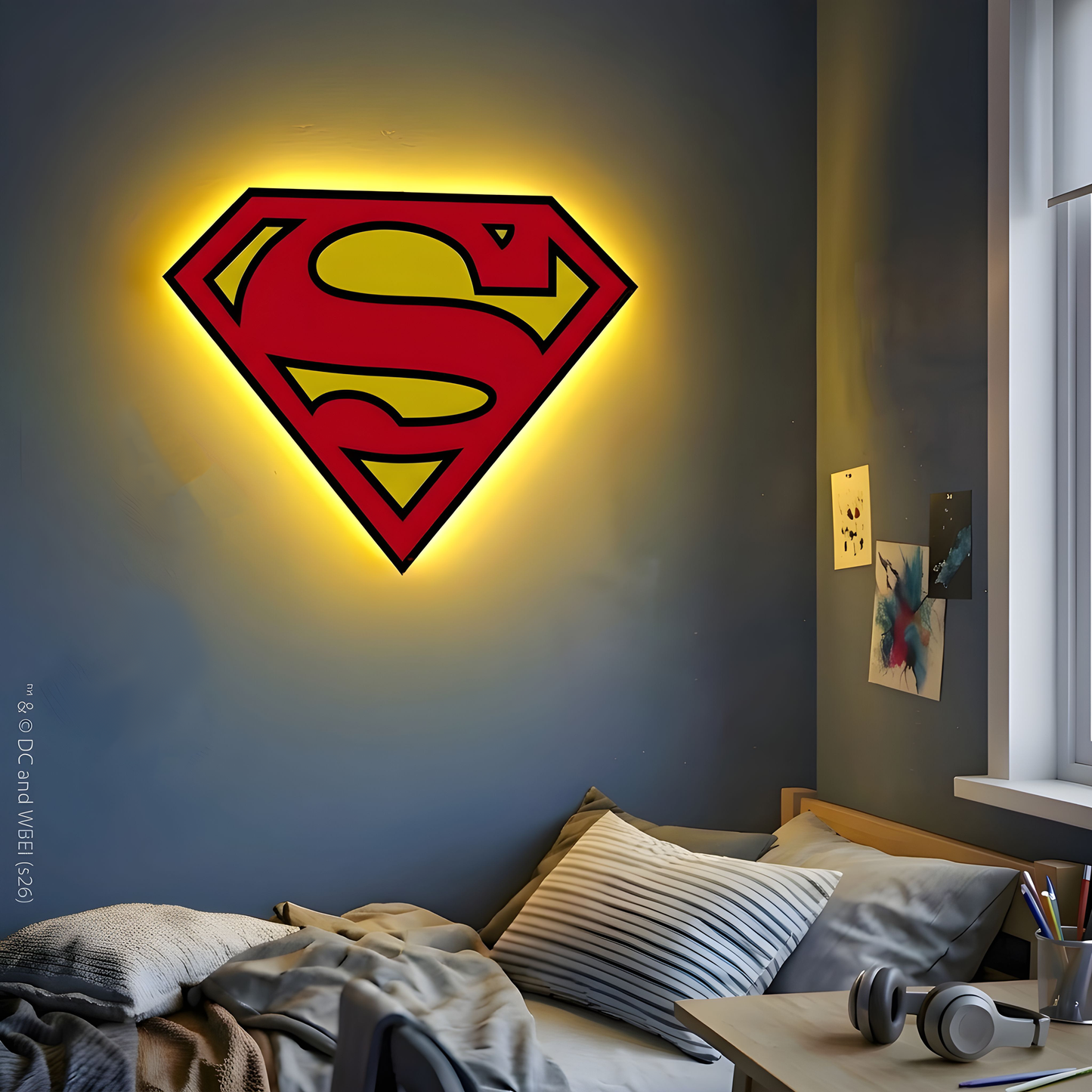 Superman Logo LED Backlit Wallpop