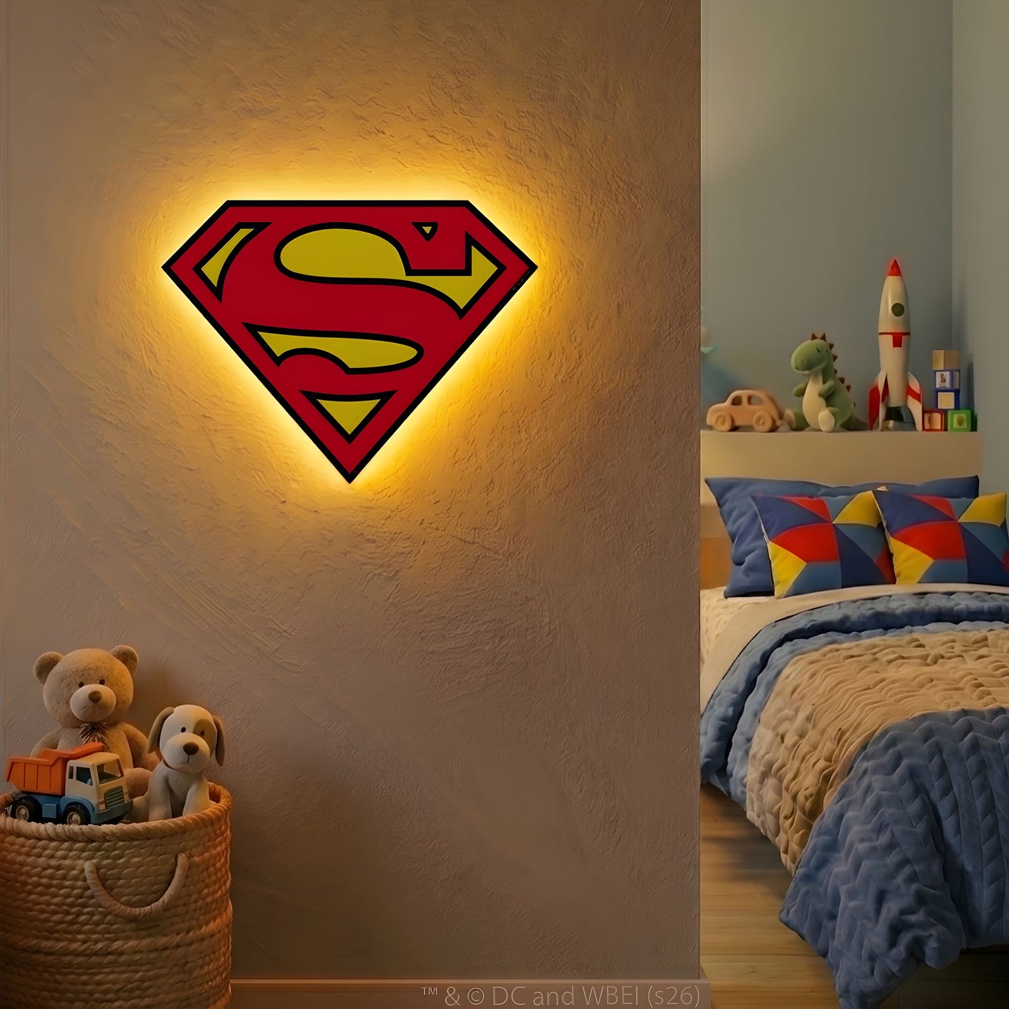 Superman Logo LED Backlit Wallpop