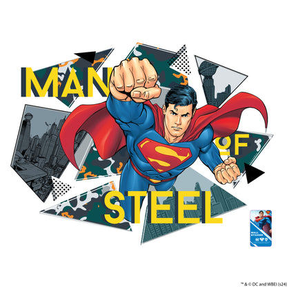 Superman Wall Sticker - Man of Steel Triangles Wall Decal DC Superhero Art