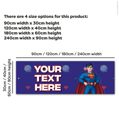 Superman Birthday - Superman Pattern Personalised Name Banner Wall Sticker