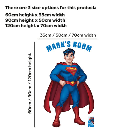 Superman Wall Sticker - Stood Up Personalised Wall Decal DC Superhero Art