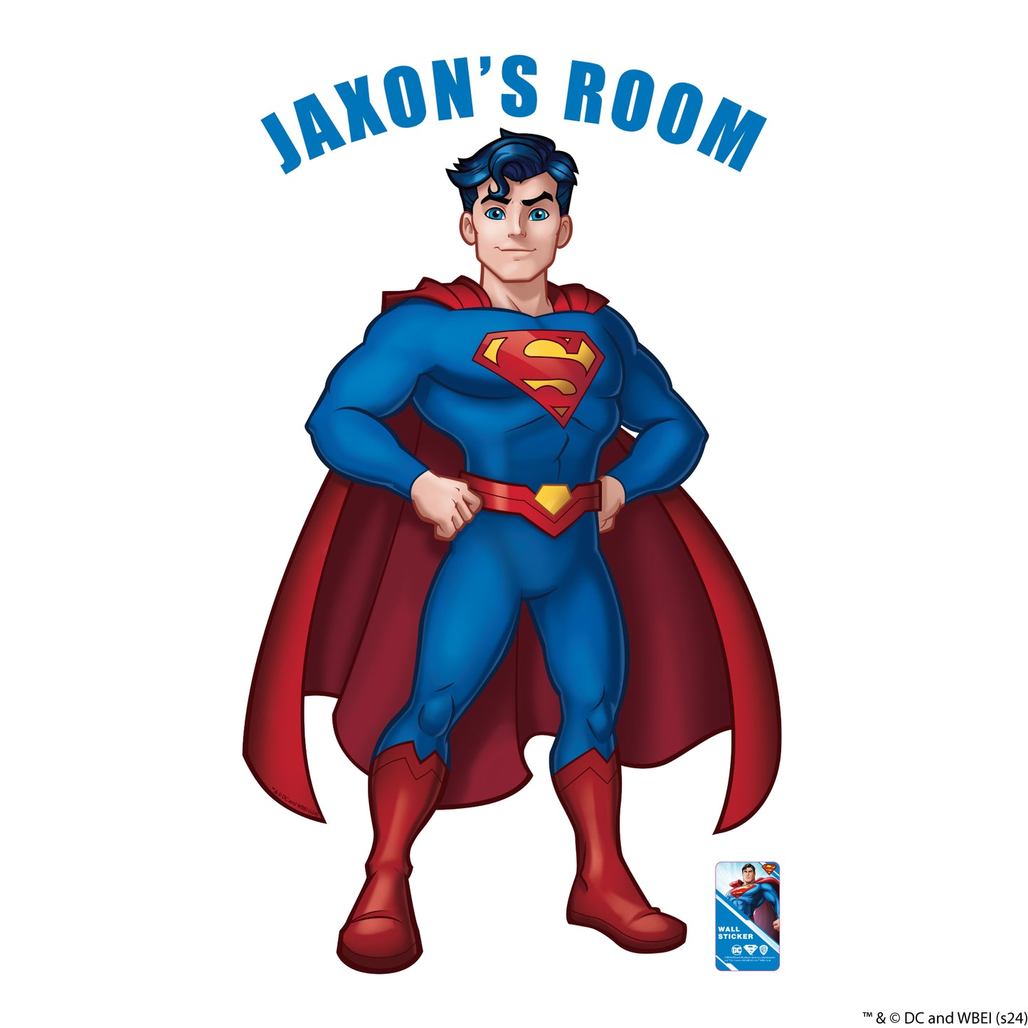Superman Wall Sticker - Stood Up Personalised Wall Decal DC Superhero Art