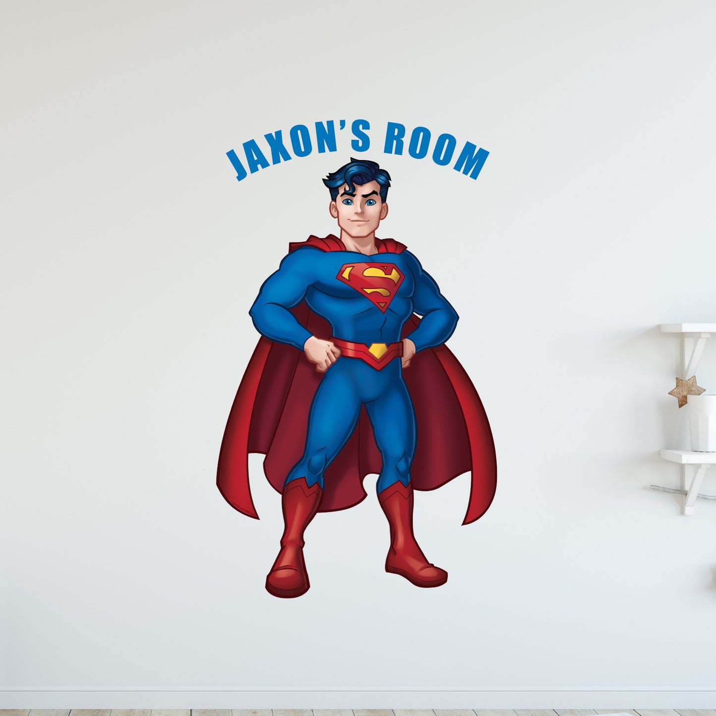 Superman Wall Sticker - Stood Up Personalised Wall Decal DC Superhero Art