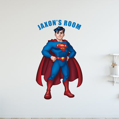 Superman Wall Sticker - Stood Up Personalised Wall Decal DC Superhero Art