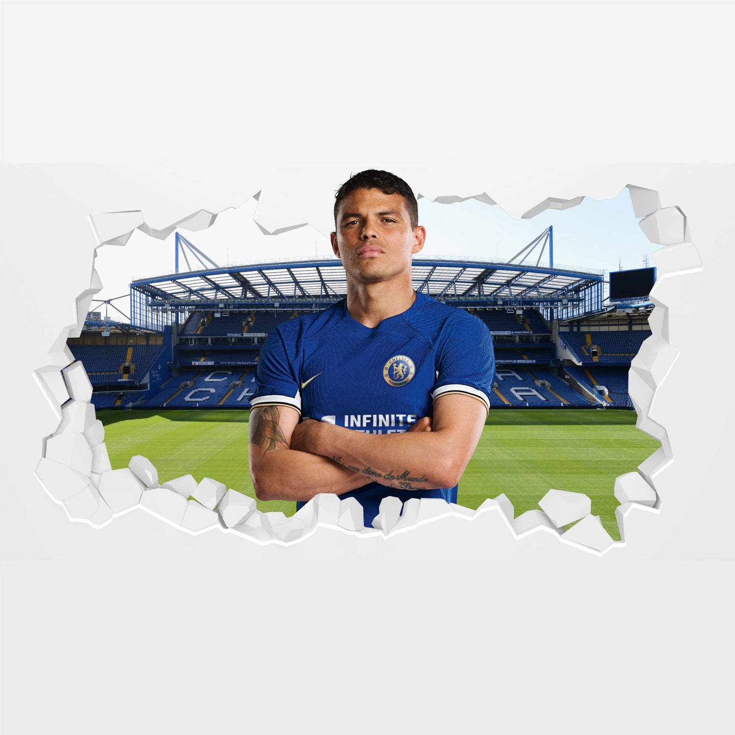 Chelsea Football Club - T.Silva 23/24 Broken Wall Sticker + Decal Set