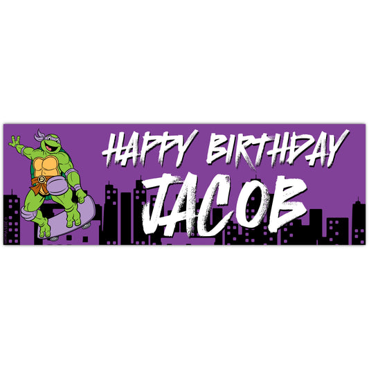 Teenage Mutant Ninja Turtles Birthday - Donnie Personalised Banner Wall Sticker