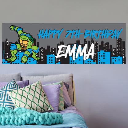 Teenage Mutant Ninja Turtles Birthday - Leo Personalised Banner Wall Sticker
