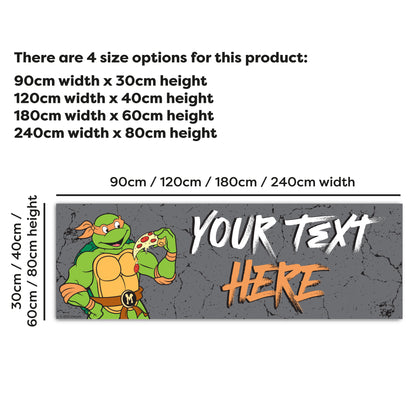 Teenage Mutant Ninja Turtles Birthday - Mikey Personalised Banner Wall Sticker
