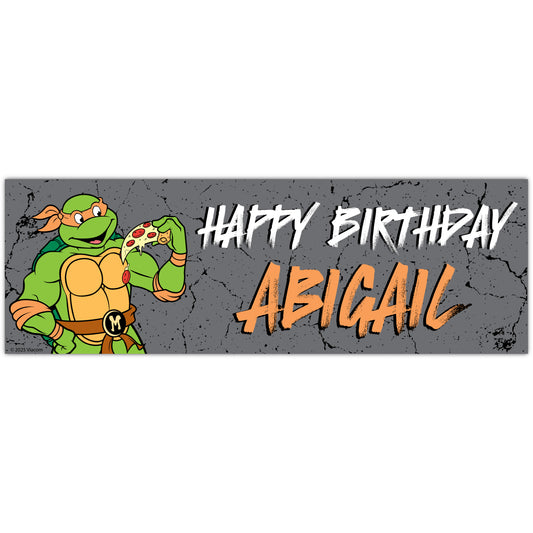 Teenage Mutant Ninja Turtles Birthday - Mikey Personalised Banner Wall Sticker