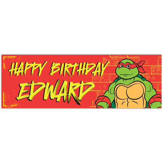 Teenage Mutant Ninja Turtles Birthday - Raph Personalised Banner Wall Sticker