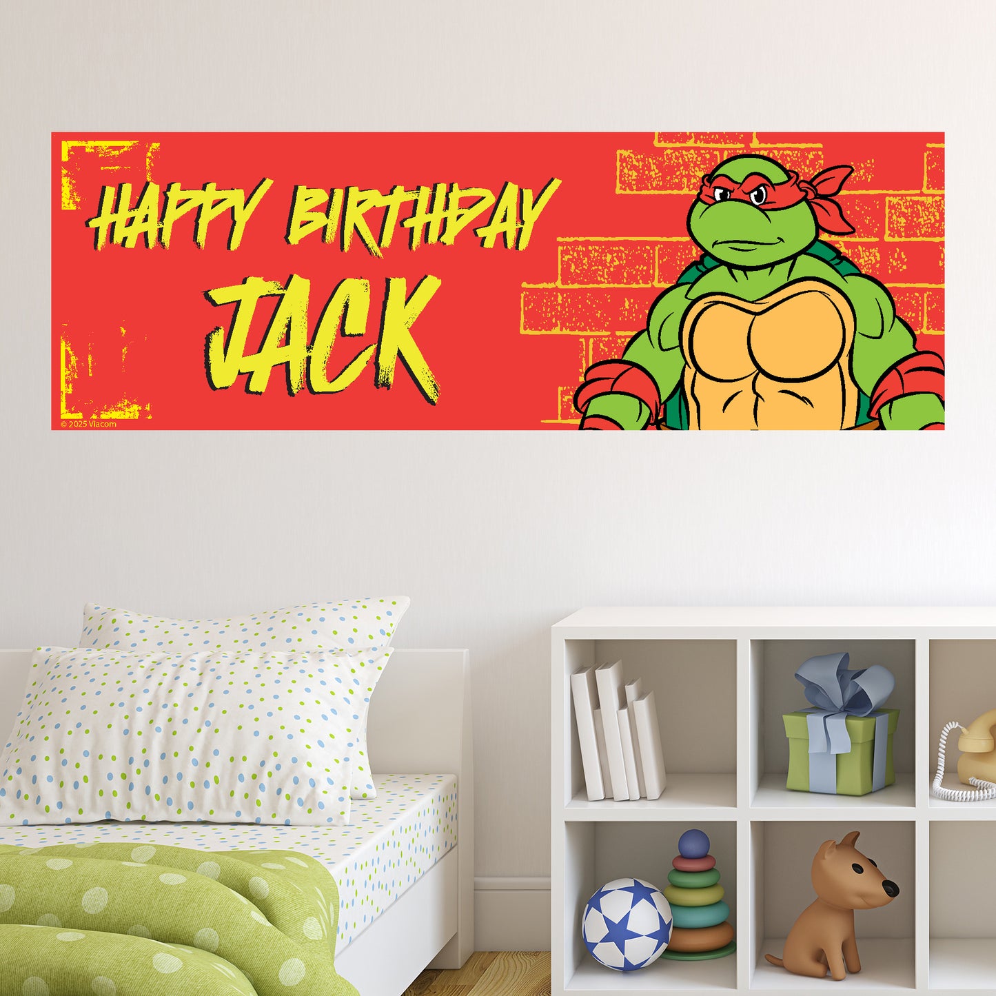 Teenage Mutant Ninja Turtles Birthday - Raph Personalised Banner Wall Sticker