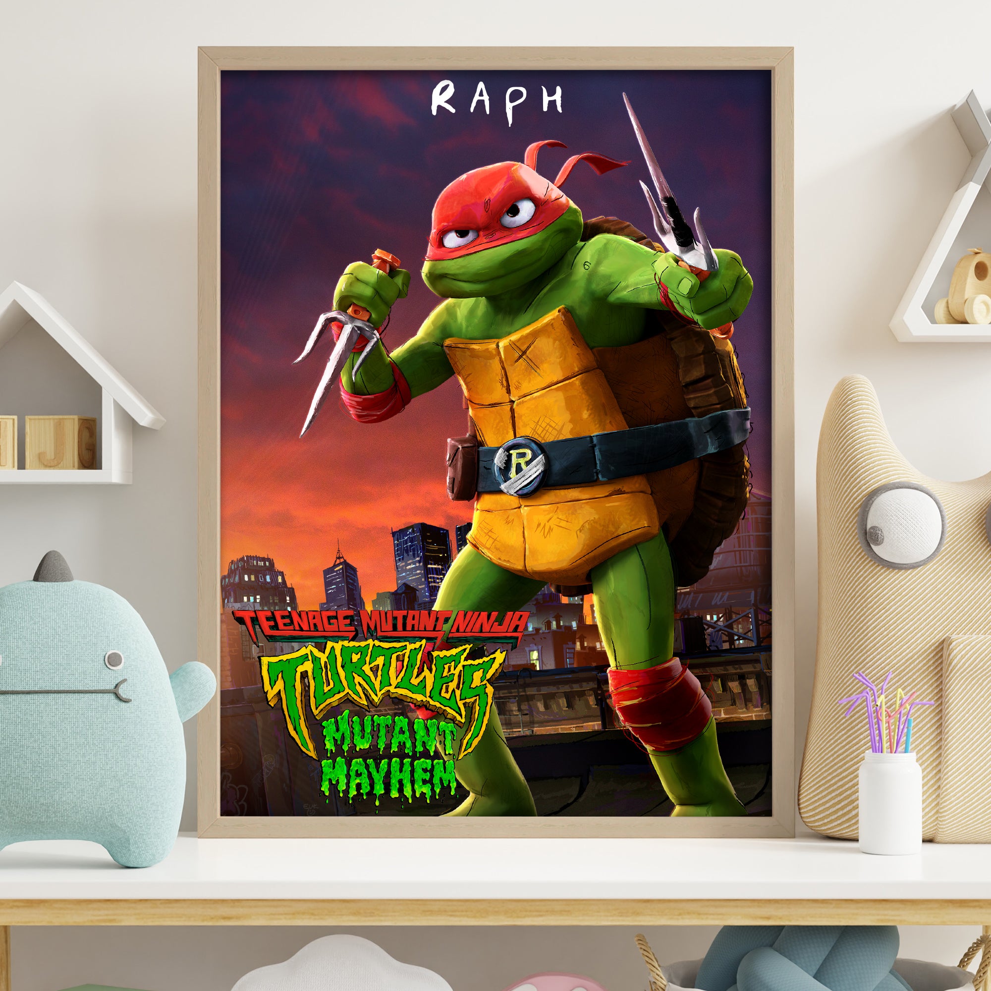 Teenage Mutant Ninja Turtles Print - Raph Mutant Mayhem Poster TMNT Wa ...