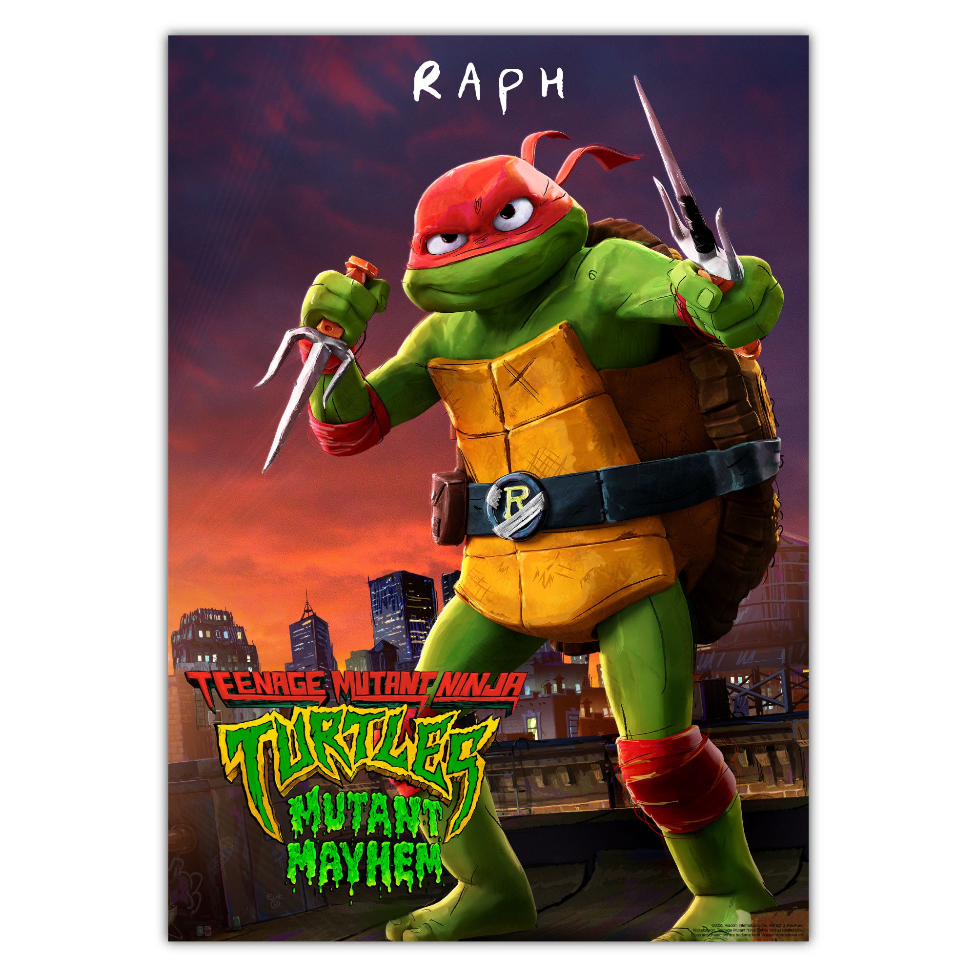 Tmnt Raph Fat Teenage Mutant Ninja Turtles Print - Raph Mutant Mayhem Poster TMNT Wa ...