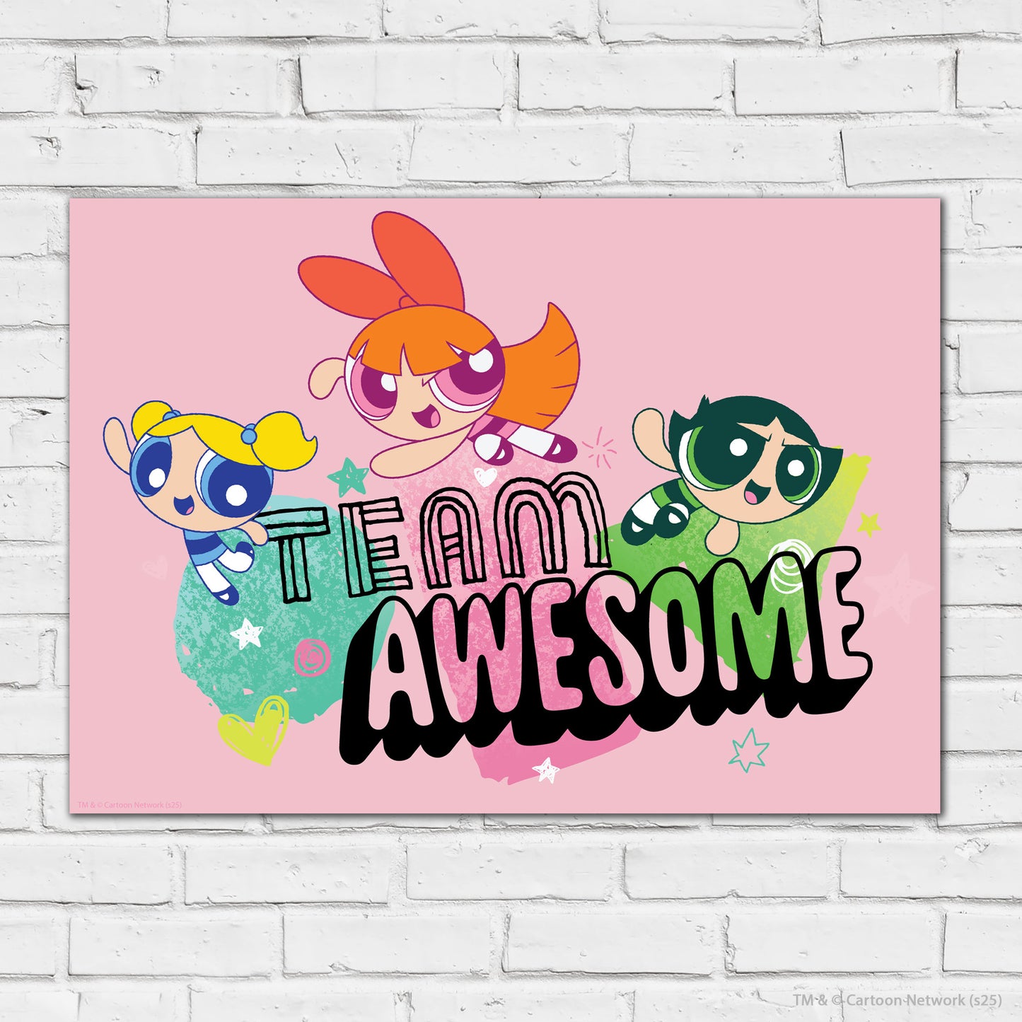 Powerpuff Girls Print  –  Team Awesome Poster Superhero Wall Art