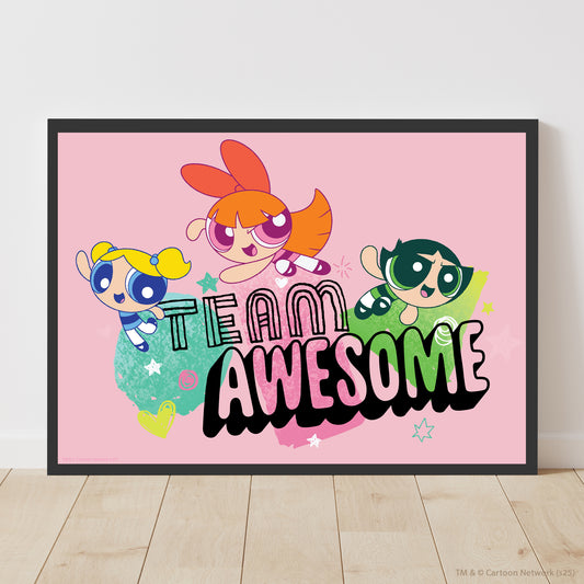 Powerpuff Girls Print  –  Team Awesome Poster Superhero Wall Art