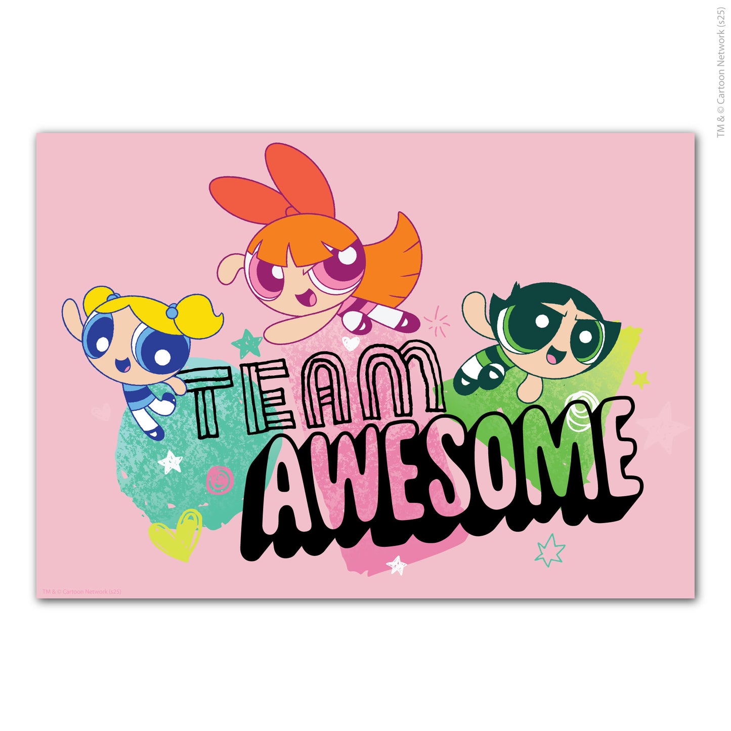 Powerpuff Girls Print  –  Team Awesome Poster Superhero Wall Art