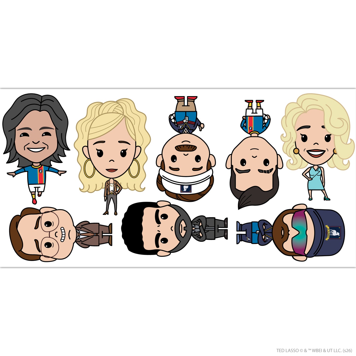 Ted Lasso Sticker Set - Bobble Heads Group Decal Wall Art