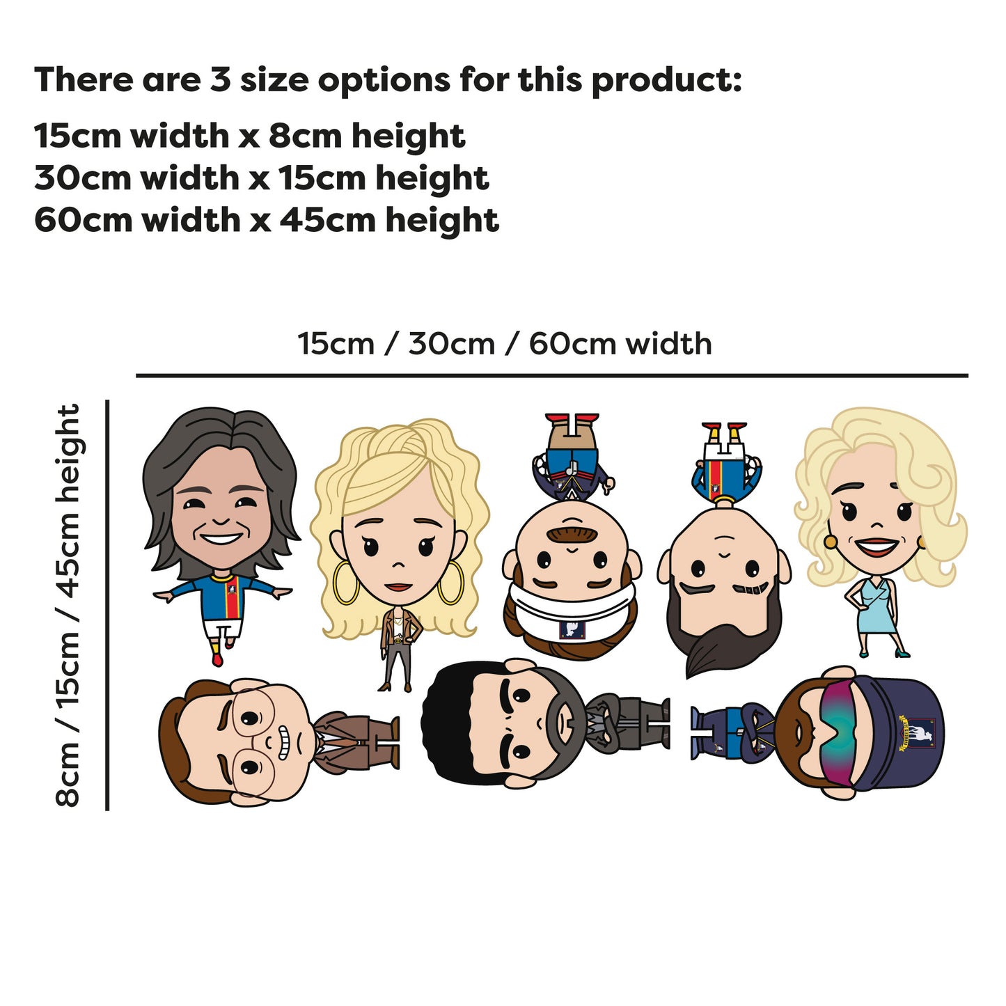 Ted Lasso Sticker Set - Bobble Heads Group Decal Wall Art