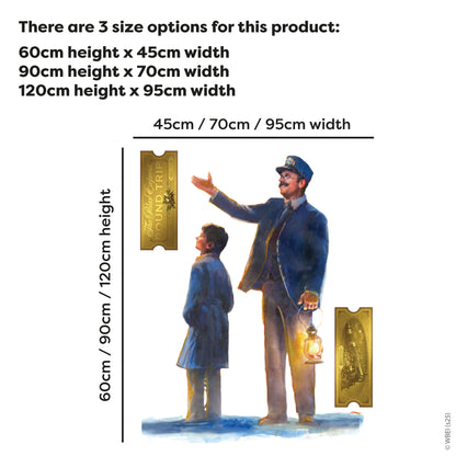 The Polar Express Wall Sticker -  The Conductor And Hero Boy Decal Christmas Wall Art