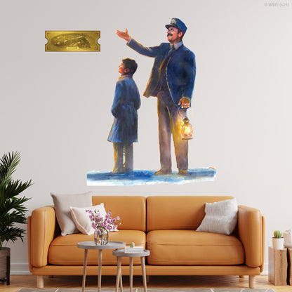The Polar Express Wall Sticker -  The Conductor And Hero Boy Decal Christmas Wall Art