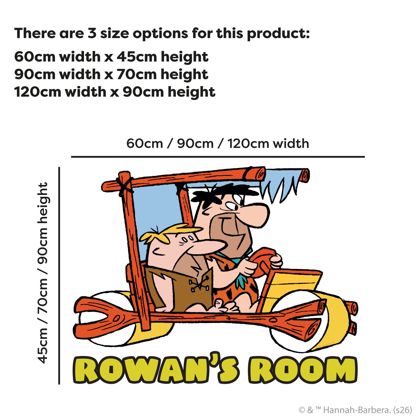 The Flintstones™ Wall Sticker - Fred And Barney Personalised Decal Wall Art
