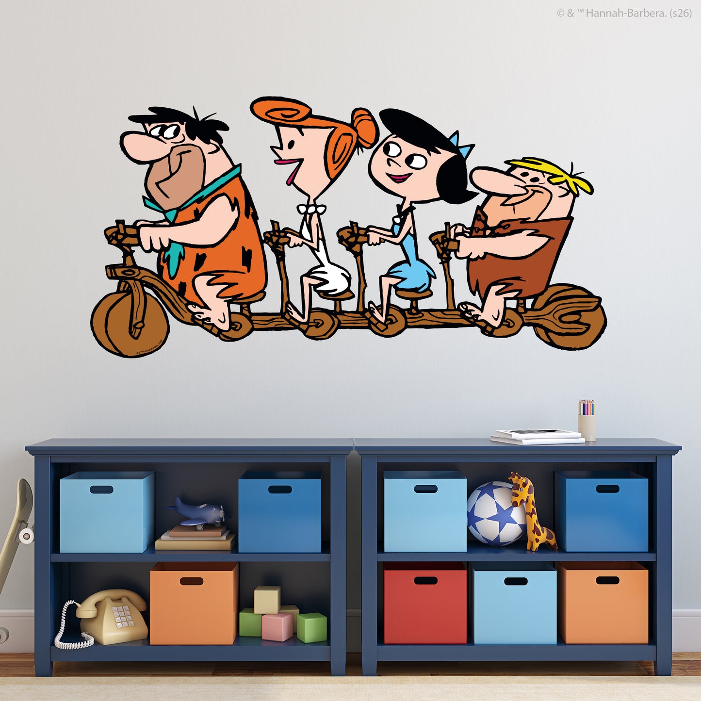 The Flintstones™ Wall Sticker - Group Bike Decal Wall Art