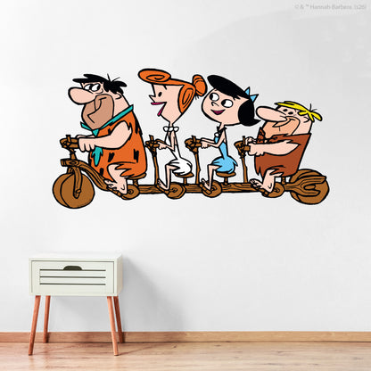 The Flintstones™ Wall Sticker - Group Bike Decal Wall Art