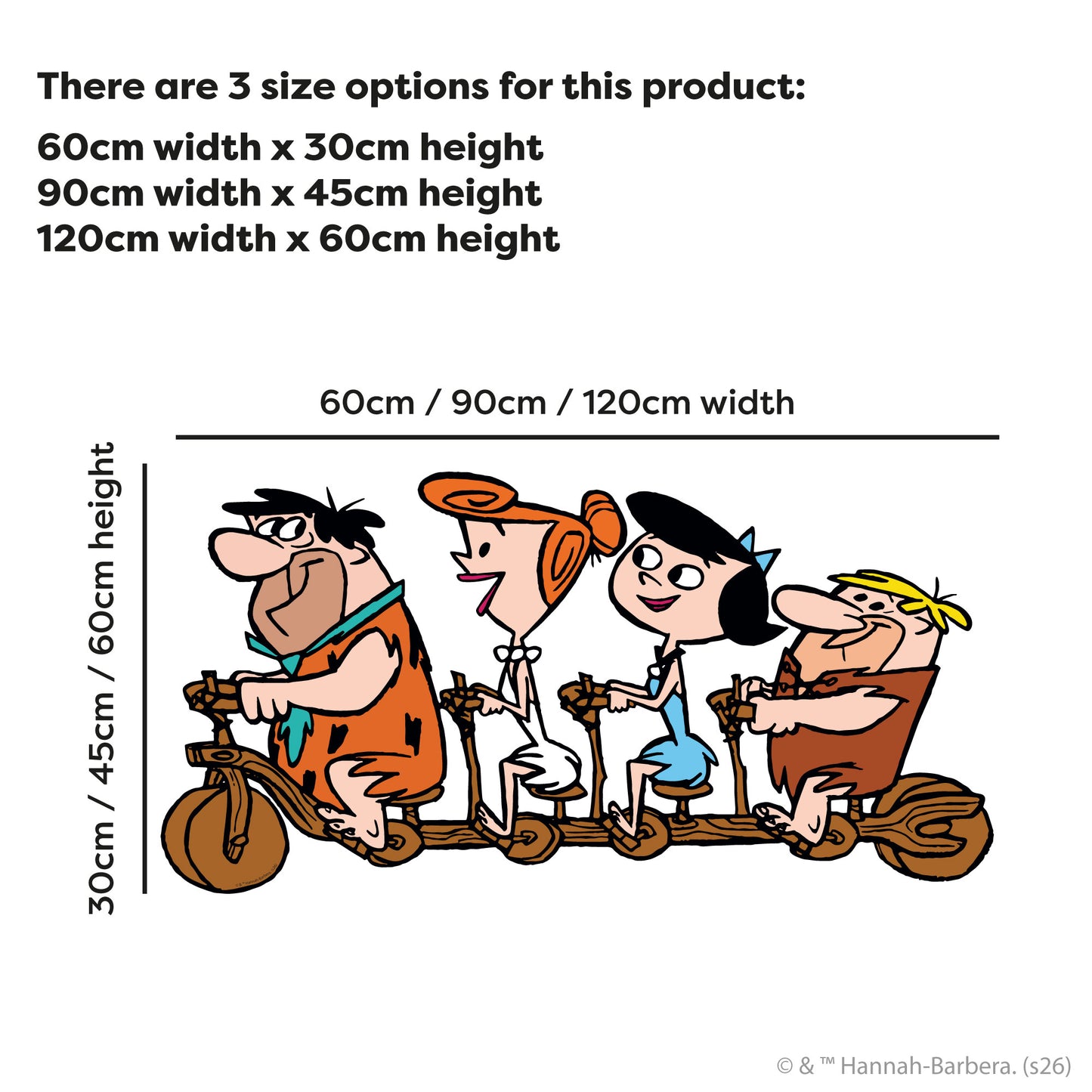 The Flintstones™ Wall Sticker - Group Bike Decal Wall Art