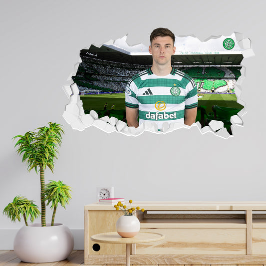 Celtic FC Wall Sticker - Tierney 25/26 Player Broken Wall