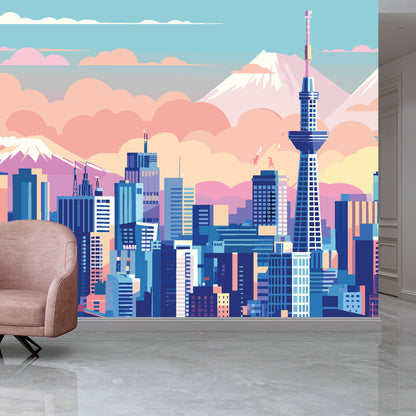 Tokyo Skyline Full Wall Mural