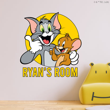 Tom And Jerry™ Wall Sticker  - Yellow Personalised Decal Wall Art
