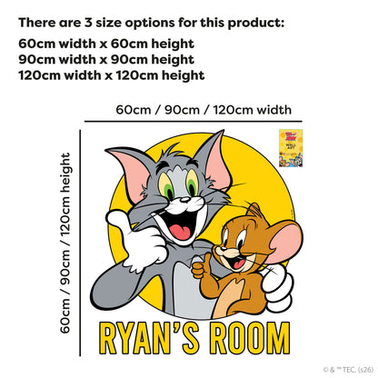 Tom And Jerry™ Wall Sticker  - Yellow Personalised Decal Wall Art